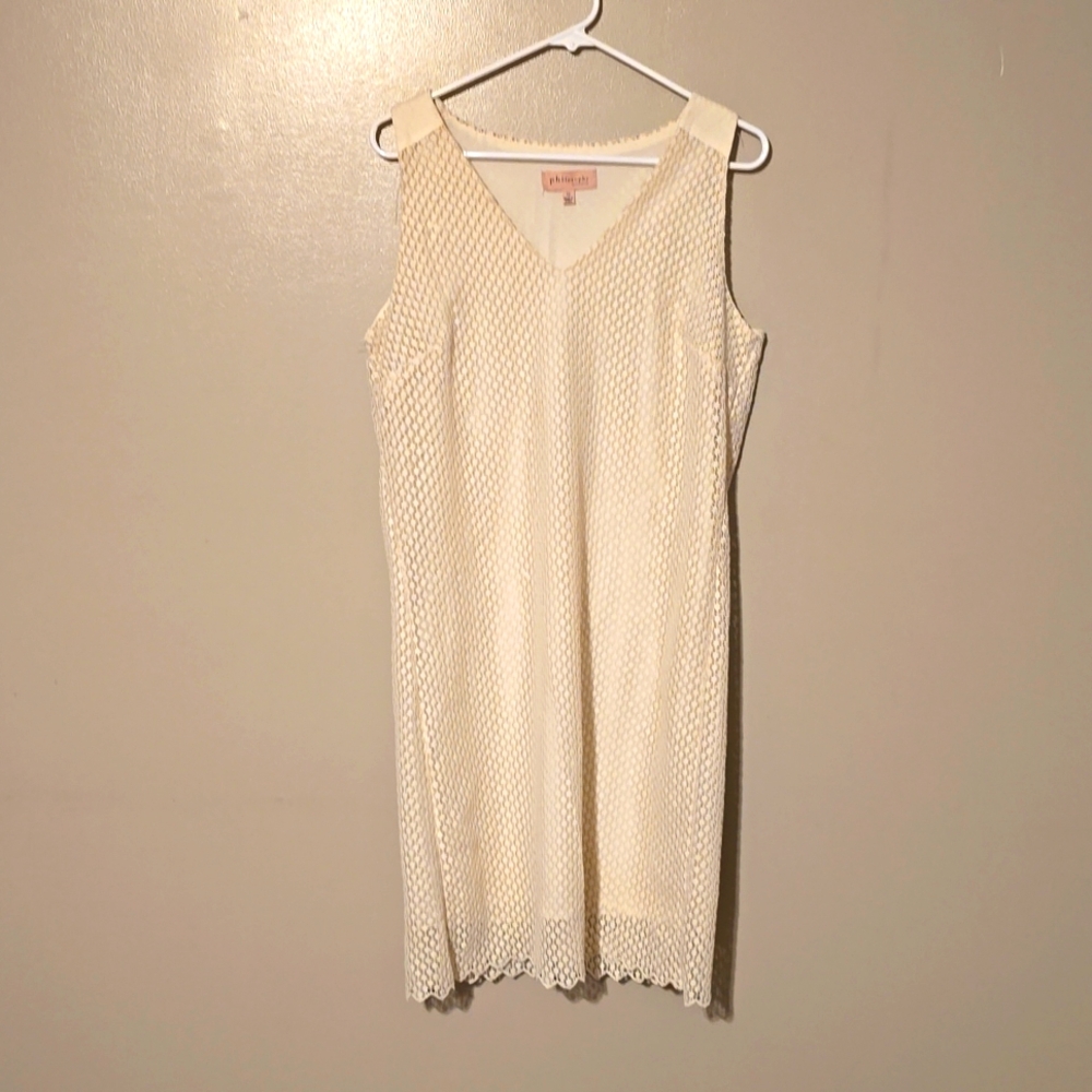 Philosophy Mini Dress Sleeveless Cream Womens Size 10